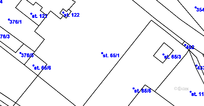 Parcela st. 65/1 v KÚ Psinice, Katastrální mapa