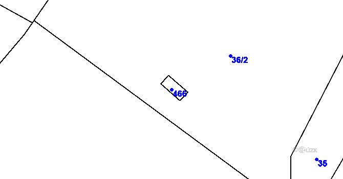 Parcela st. 466 v KÚ Psinice, Katastrální mapa