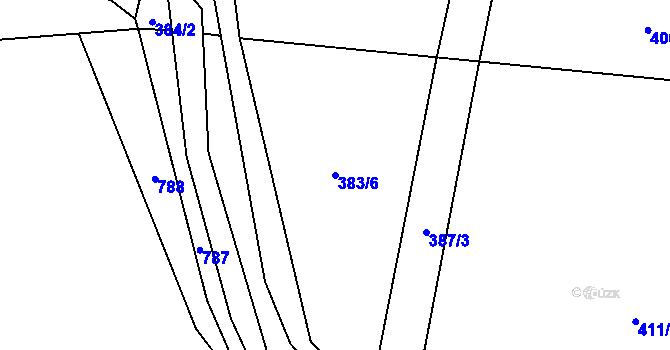 Parcela st. 383/6 v KÚ Pstruží, Katastrální mapa