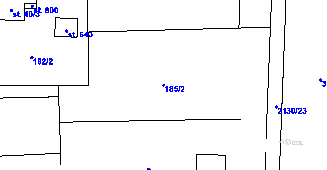 Parcela st. 185/2 v KÚ Pstruží, Katastrální mapa