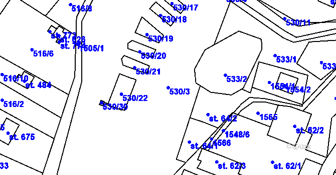 Parcela st. 530/3 v KÚ Pstruží, Katastrální mapa