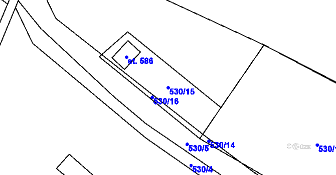 Parcela st. 530/15 v KÚ Pstruží, Katastrální mapa