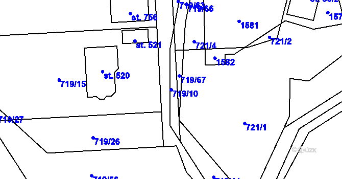 Parcela st. 719/10 v KÚ Pstruží, Katastrální mapa