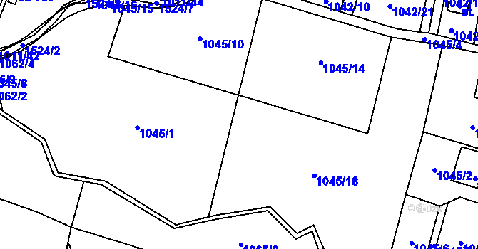 Parcela st. 1045/1 v KÚ Pstruží, Katastrální mapa
