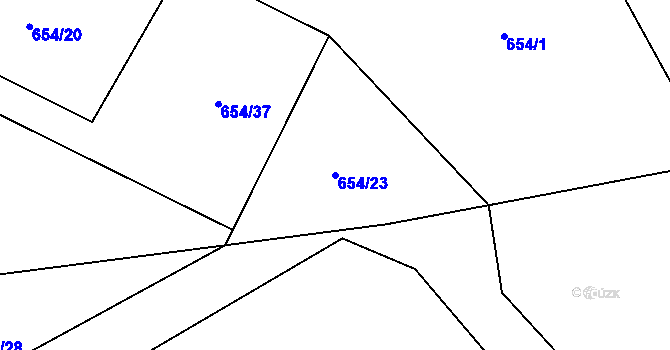 Parcela st. 654/23 v KÚ Pstruží, Katastrální mapa