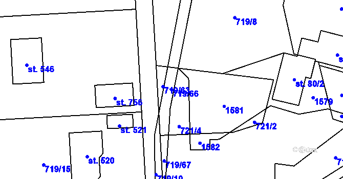 Parcela st. 719/66 v KÚ Pstruží, Katastrální mapa