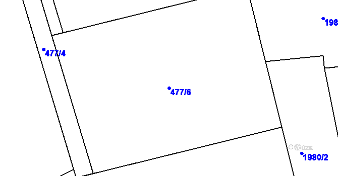 Parcela st. 477/6 v KÚ Pstruží, Katastrální mapa
