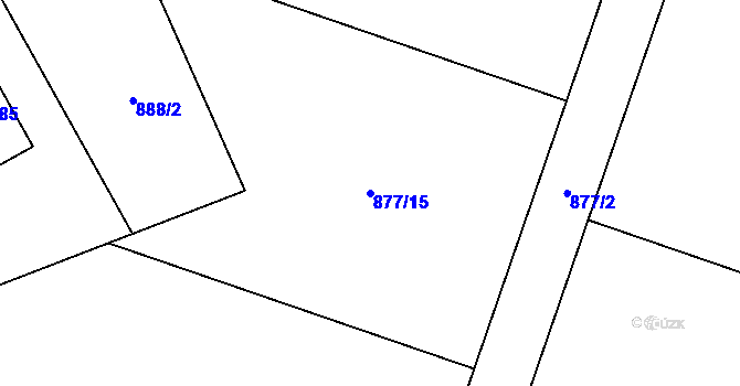 Parcela st. 877/15 v KÚ Pstruží, Katastrální mapa
