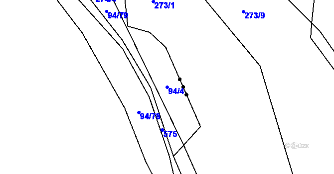 Parcela st. 94/4 v KÚ Pšánky, Katastrální mapa