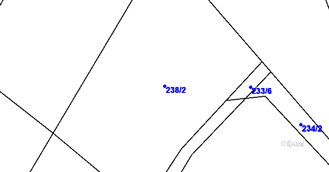 Parcela st. 238/2 v KÚ Pšánky, Katastrální mapa
