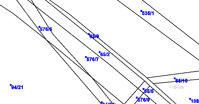 Parcela st. 65/2 v KÚ Pšánky, Katastrální mapa