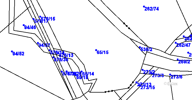 Parcela st. 65/15 v KÚ Pšánky, Katastrální mapa
