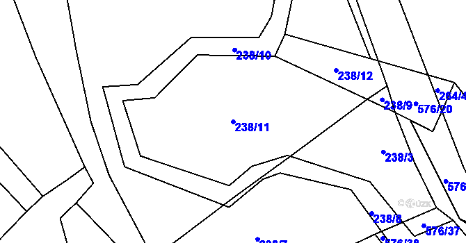 Parcela st. 238/11 v KÚ Pšánky, Katastrální mapa