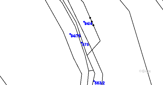 Parcela st. 575 v KÚ Pšánky, Katastrální mapa