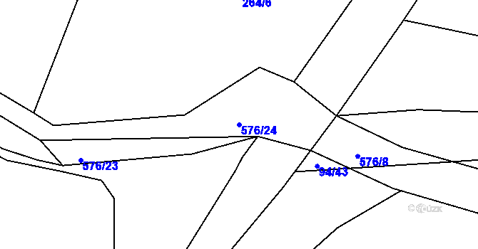 Parcela st. 576/24 v KÚ Pšánky, Katastrální mapa
