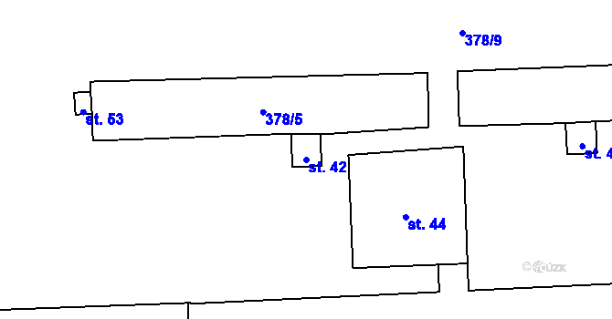 Parcela st. 42 v KÚ Borek u Štědré, Katastrální mapa