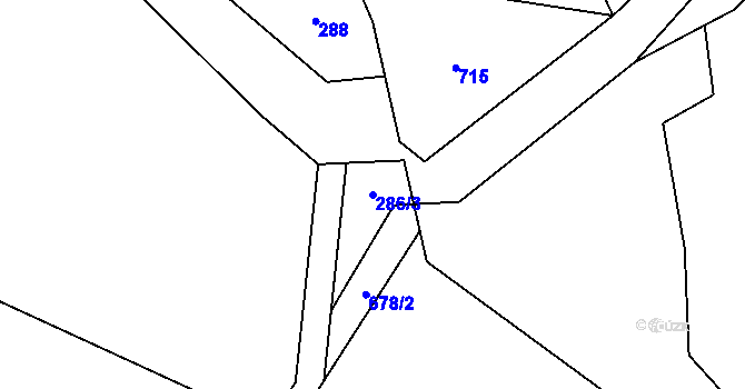 Parcela st. 286/3 v KÚ Borek u Štědré, Katastrální mapa