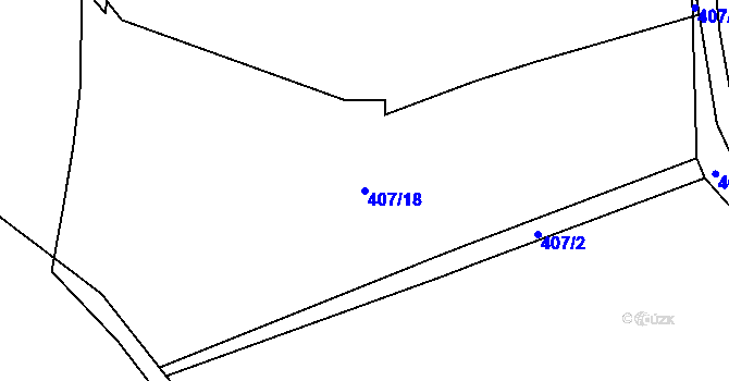 Parcela st. 407/18 v KÚ Borek u Štědré, Katastrální mapa