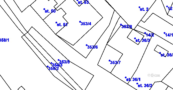 Parcela st. 353/6 v KÚ Kobylé, Katastrální mapa