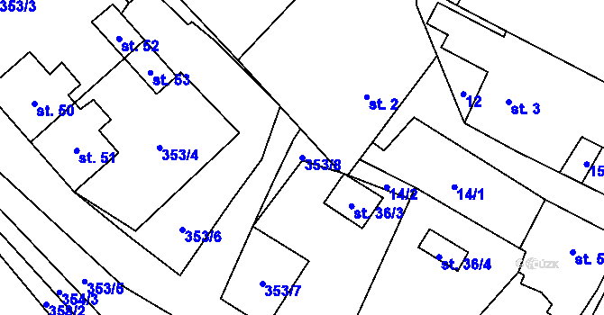 Parcela st. 353/8 v KÚ Kobylé, Katastrální mapa