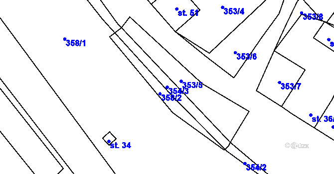Parcela st. 354/3 v KÚ Kobylé, Katastrální mapa