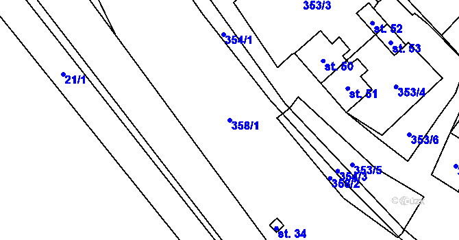 Parcela st. 358/1 v KÚ Kobylé, Katastrální mapa