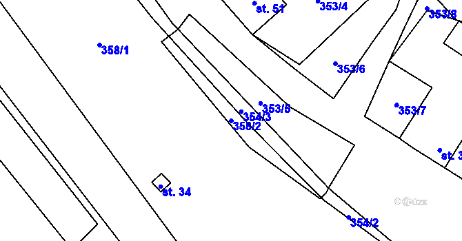 Parcela st. 358/2 v KÚ Kobylé, Katastrální mapa