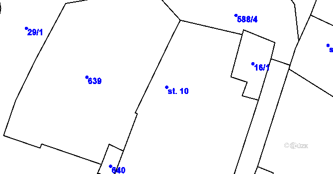 Parcela st. 10 v KÚ Kobylé, Katastrální mapa