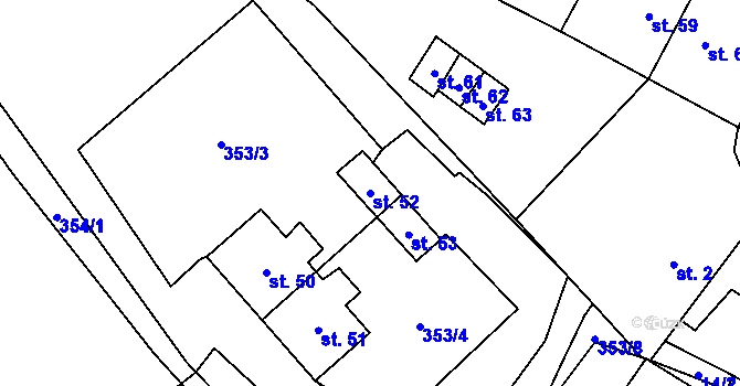Parcela st. 52 v KÚ Kobylé, Katastrální mapa