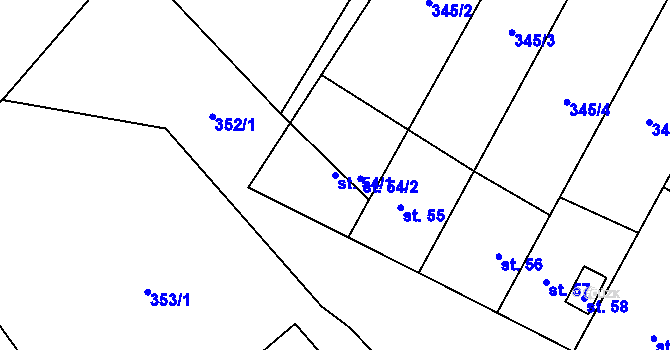 Parcela st. 54/1 v KÚ Kobylé, Katastrální mapa