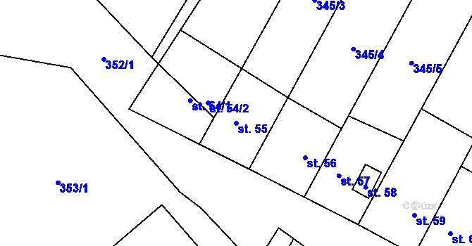 Parcela st. 55 v KÚ Kobylé, Katastrální mapa