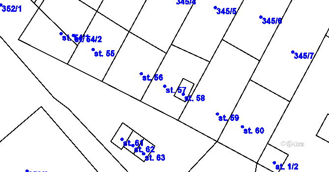 Parcela st. 57 v KÚ Kobylé, Katastrální mapa