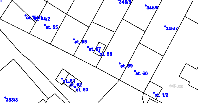 Parcela st. 58 v KÚ Kobylé, Katastrální mapa