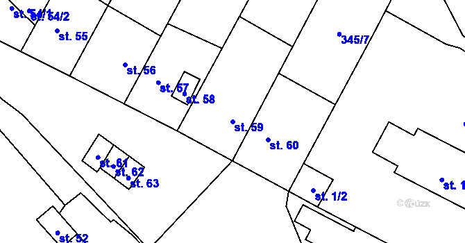 Parcela st. 59 v KÚ Kobylé, Katastrální mapa