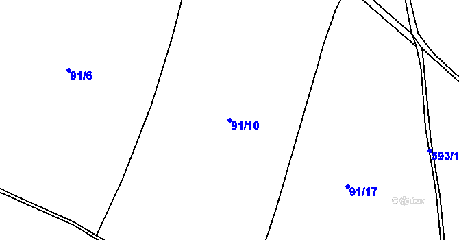 Parcela st. 91/10 v KÚ Kobylé, Katastrální mapa