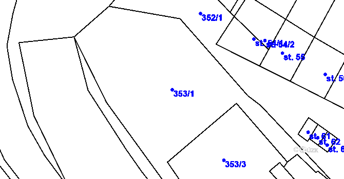 Parcela st. 353/1 v KÚ Kobylé, Katastrální mapa