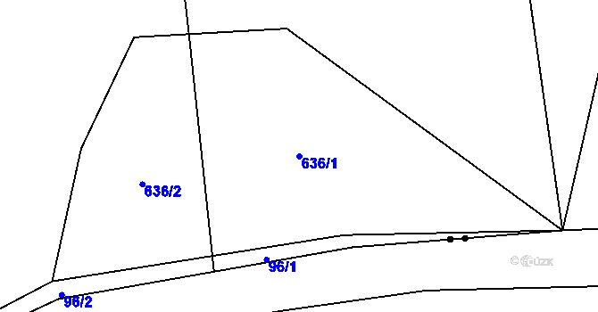 Parcela st. 636/1 v KÚ Kobylé, Katastrální mapa