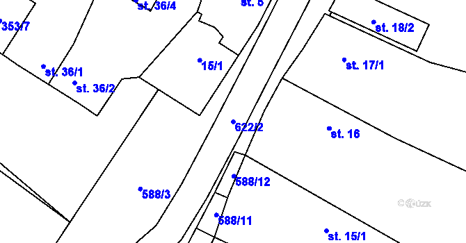 Parcela st. 622/2 v KÚ Kobylé, Katastrální mapa