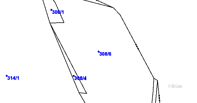 Parcela st. 308/6 v KÚ Kobylé, Katastrální mapa