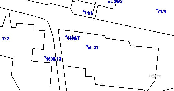 Parcela st. 37 v KÚ Pšov u Žlutic, Katastrální mapa