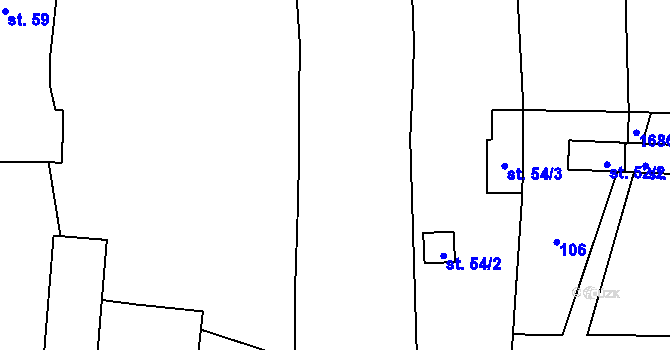 Parcela st. 55/1 v KÚ Pšov u Žlutic, Katastrální mapa
