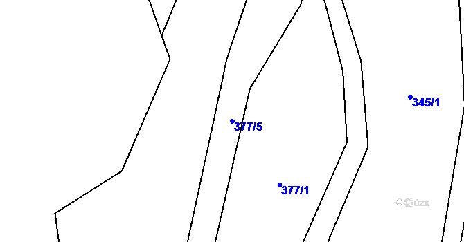 Parcela st. 377/5 v KÚ Semtěš u Žlutic, Katastrální mapa