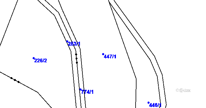 Parcela st. 447/1 v KÚ Semtěš u Žlutic, Katastrální mapa