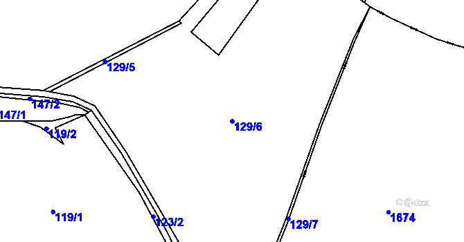 Parcela st. 129/6 v KÚ Sýrovice, Katastrální mapa