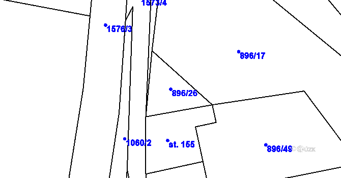 Parcela st. 896/26 v KÚ Pšovlky, Katastrální mapa