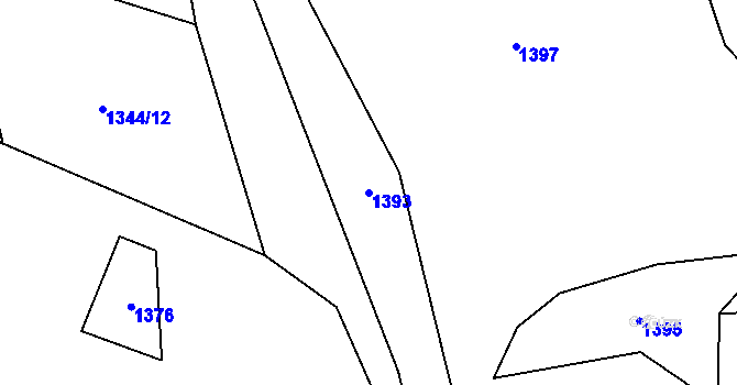 Parcela st. 1393 v KÚ Ptáčov, Katastrální mapa