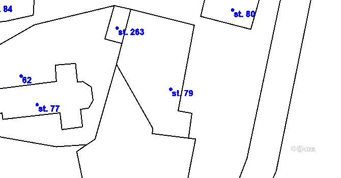 Parcela st. 79 v KÚ Ptení, Katastrální mapa