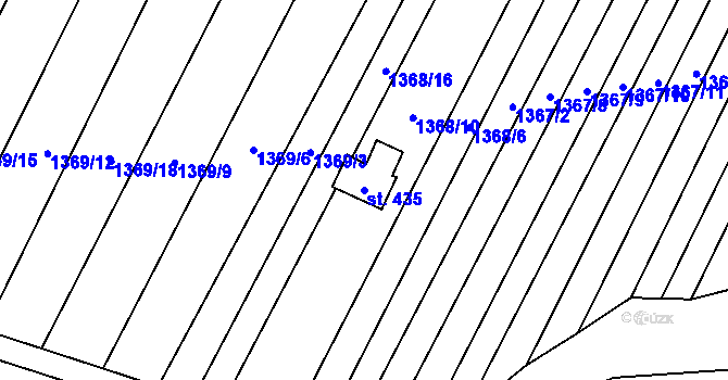 Parcela st. 435 v KÚ Ptení, Katastrální mapa
