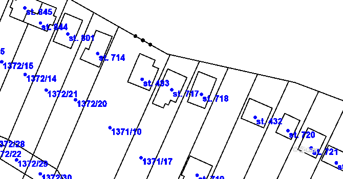 Parcela st. 717 v KÚ Ptení, Katastrální mapa