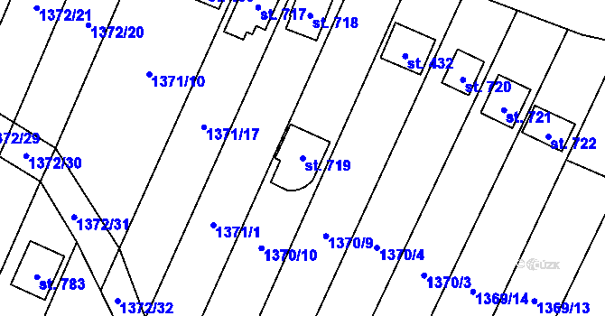 Parcela st. 719 v KÚ Ptení, Katastrální mapa